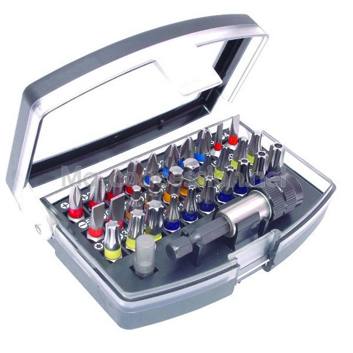 Coffret de 69 embouts de vissage 1/4” longs avec bague de couleur 62440414