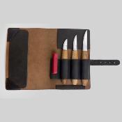 Kit 3 couteaux  sculpter avec trousse cuir